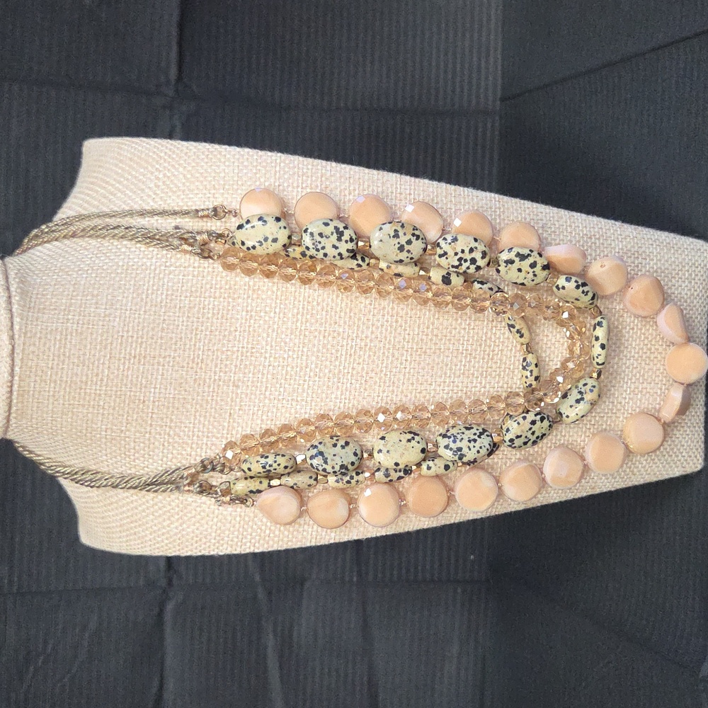 Antropologie Beadwork Multi Layered Statement Necklace